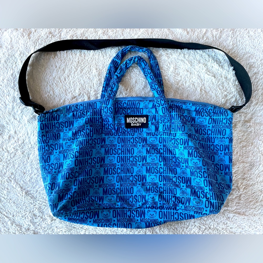 Moschino Baby blue diaper bag